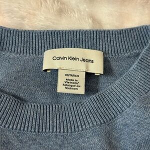 Calvin Klein Jeans Men's Dusty Blue Crewneck Sweater
